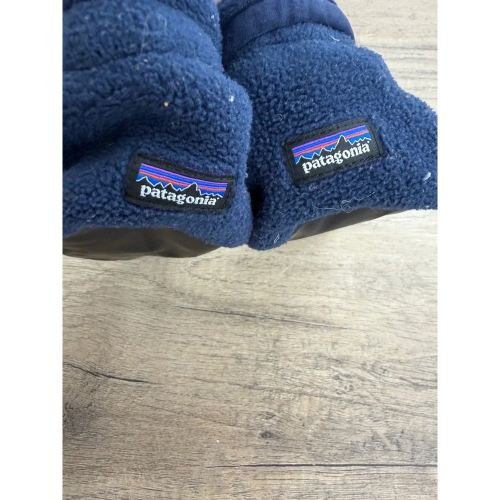 Patagonia Synchilla Fleece Baby Booties Navy Blue 12-24M